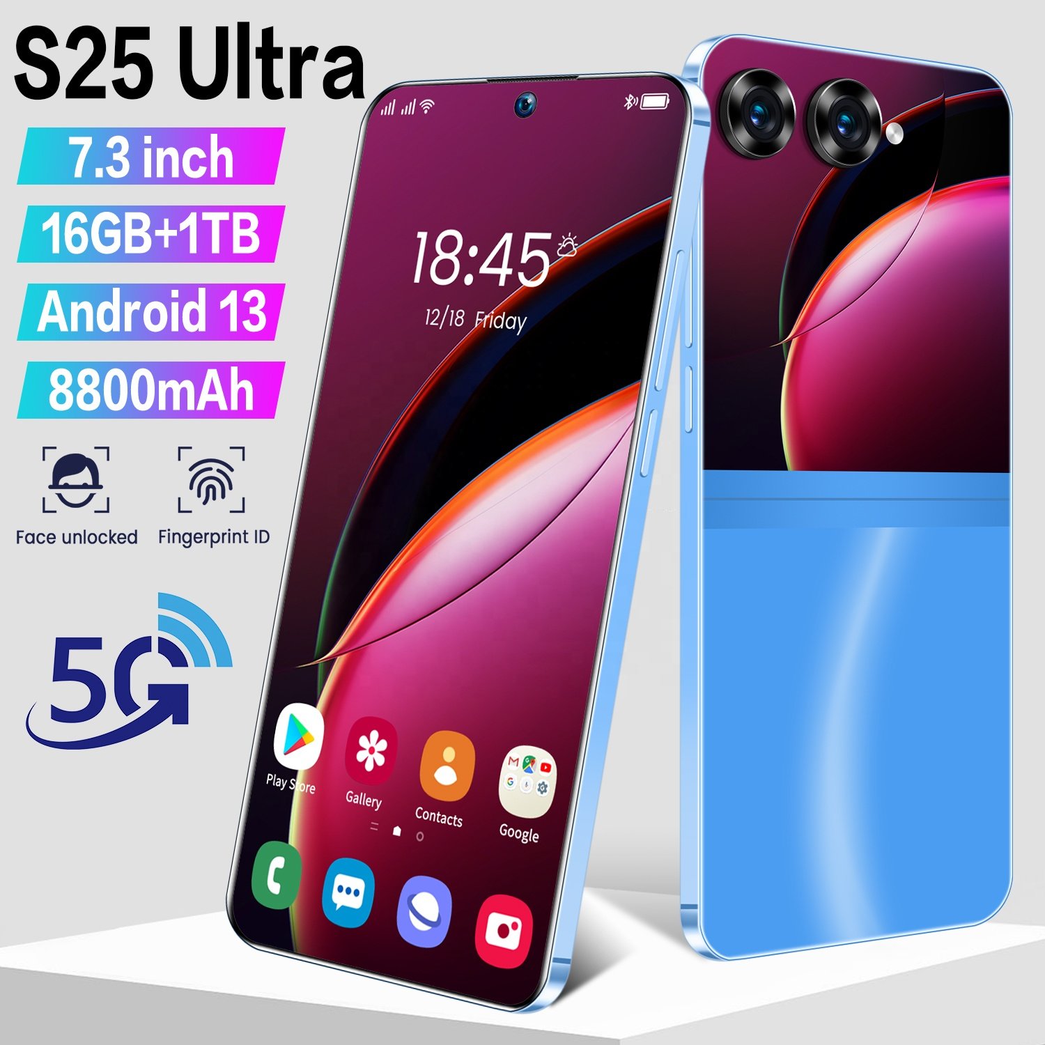 European High quality S25 Ultra 5G Smartphone 16GB+1TB Android 13 Mobilephone 7.3inch Dual SIM Card Unlocked Cellphone